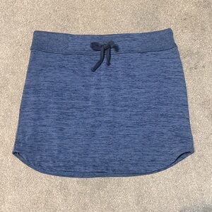 Athleta Navy Marl Elastic Drawstring Waist Knit Mini Skirt Size M